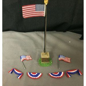 Department 56 Village Accessories "American Flags" 7 Pieces #56.52943 ©2001